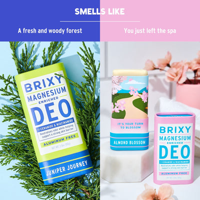 Magnesium Enriched Deo 2-Pack - Juniper Journey + Almond Blossom - BRIXY