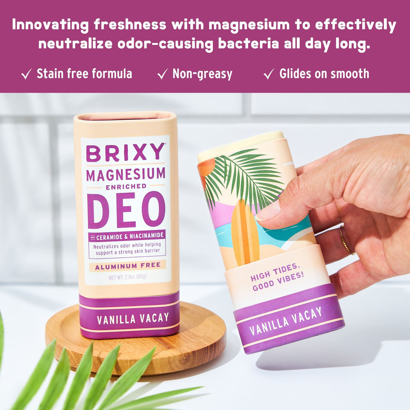 Magnesium Enriched Deo 2-Pack - Almond Blossom + Vanilla Vacay - BRIXY