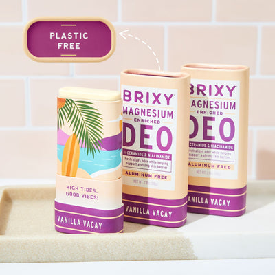 Magnesium Enriched Deo 2-Pack - Vanilla Vacay + Juniper Journey - BRIXY