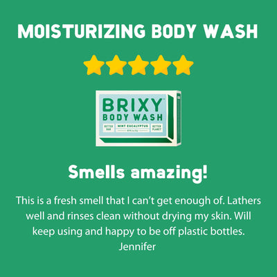 Moisturizing Body Wash Bar - Mint Eucalyptus - BRIXY