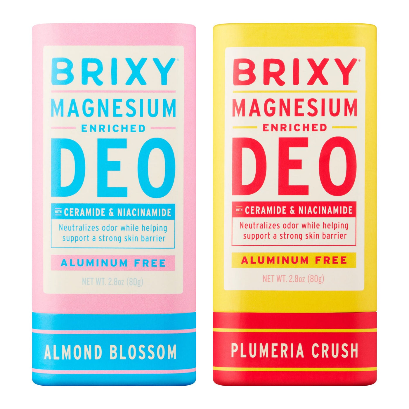 Magnesium Enriched Deo 2-Pack - Almond Blossom + Plumeria Crush - BRIXY