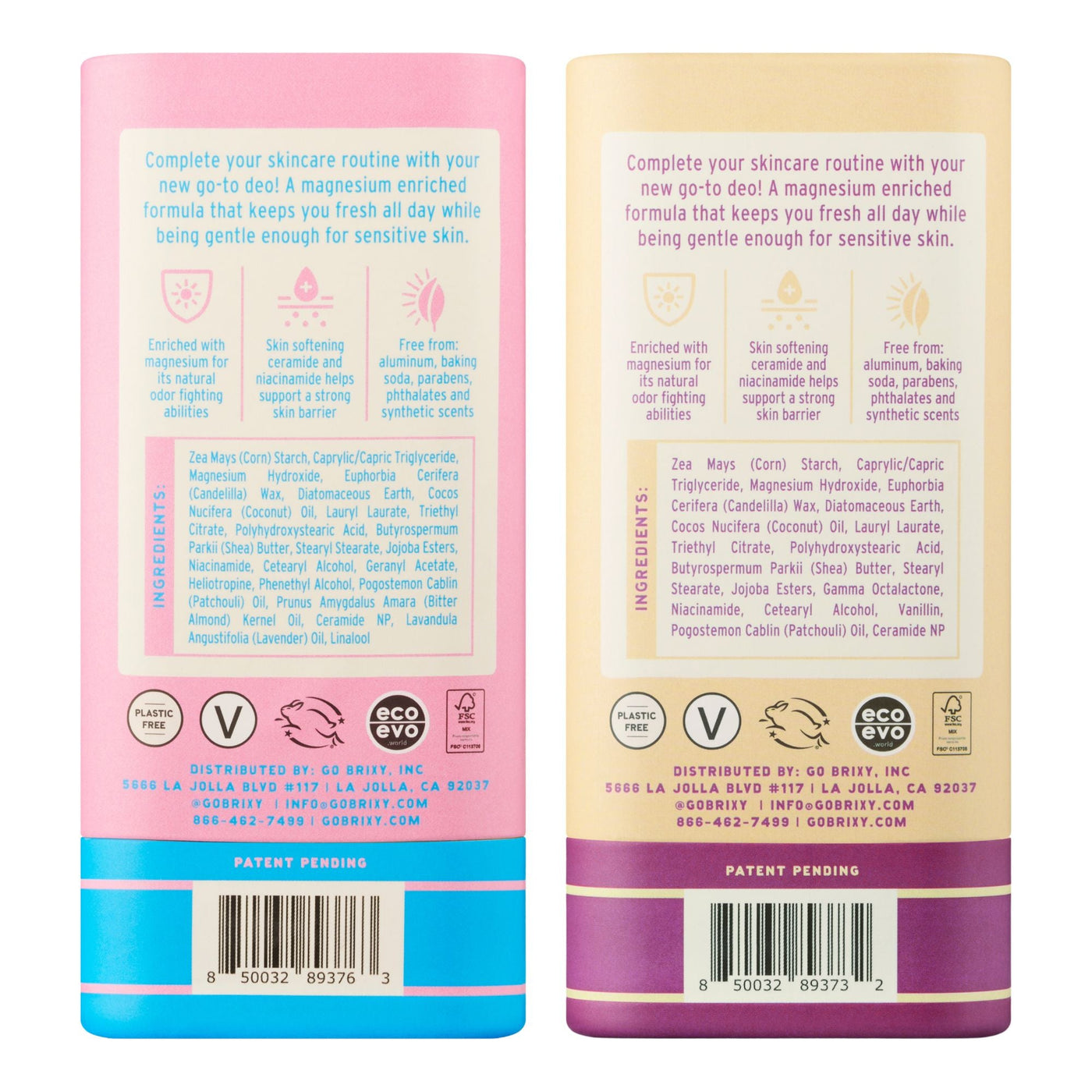 Magnesium Enriched Deo 2-Pack - Almond Blossom + Vanilla Vacay - BRIXY