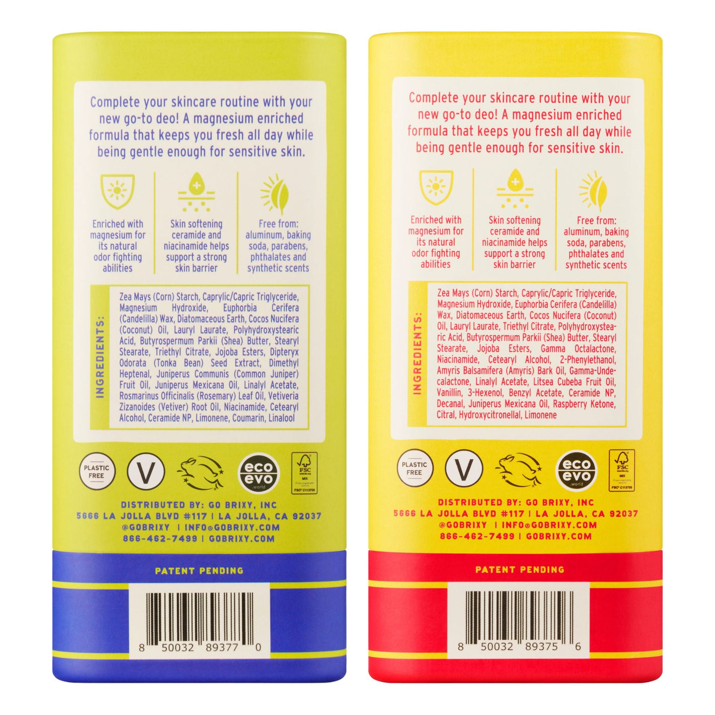 Magnesium Enriched Deo 2-Pack - Juniper Journey + Plumeria Crush - BRIXY