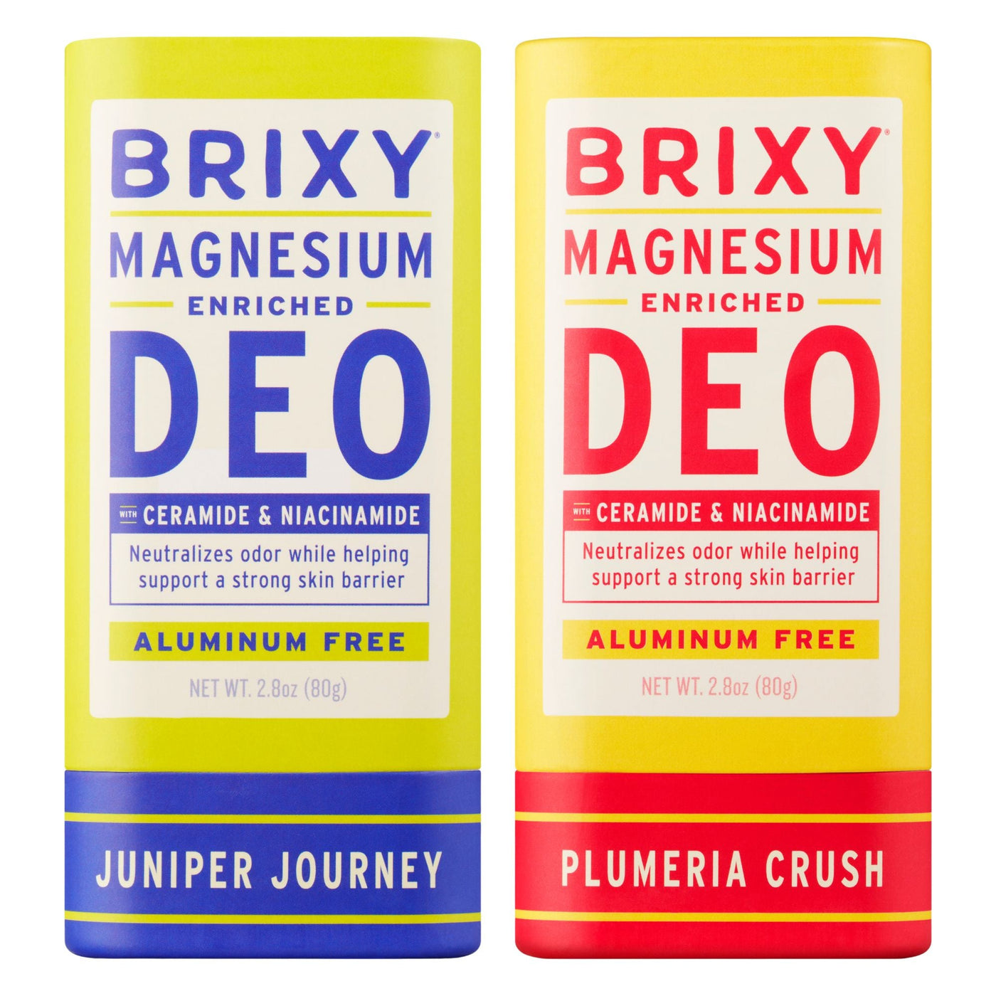 Magnesium Enriched Deo 2-Pack - Juniper Journey + Plumeria Crush - BRIXY