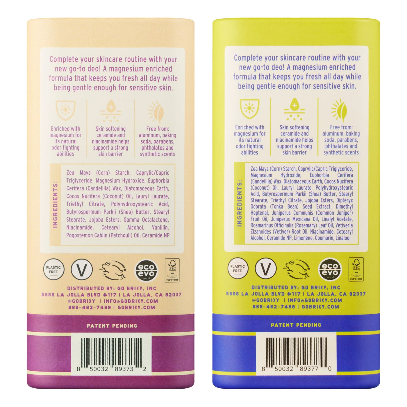 Magnesium Enriched Deo 2-Pack - Vanilla Vacay + Juniper Journey - BRIXY