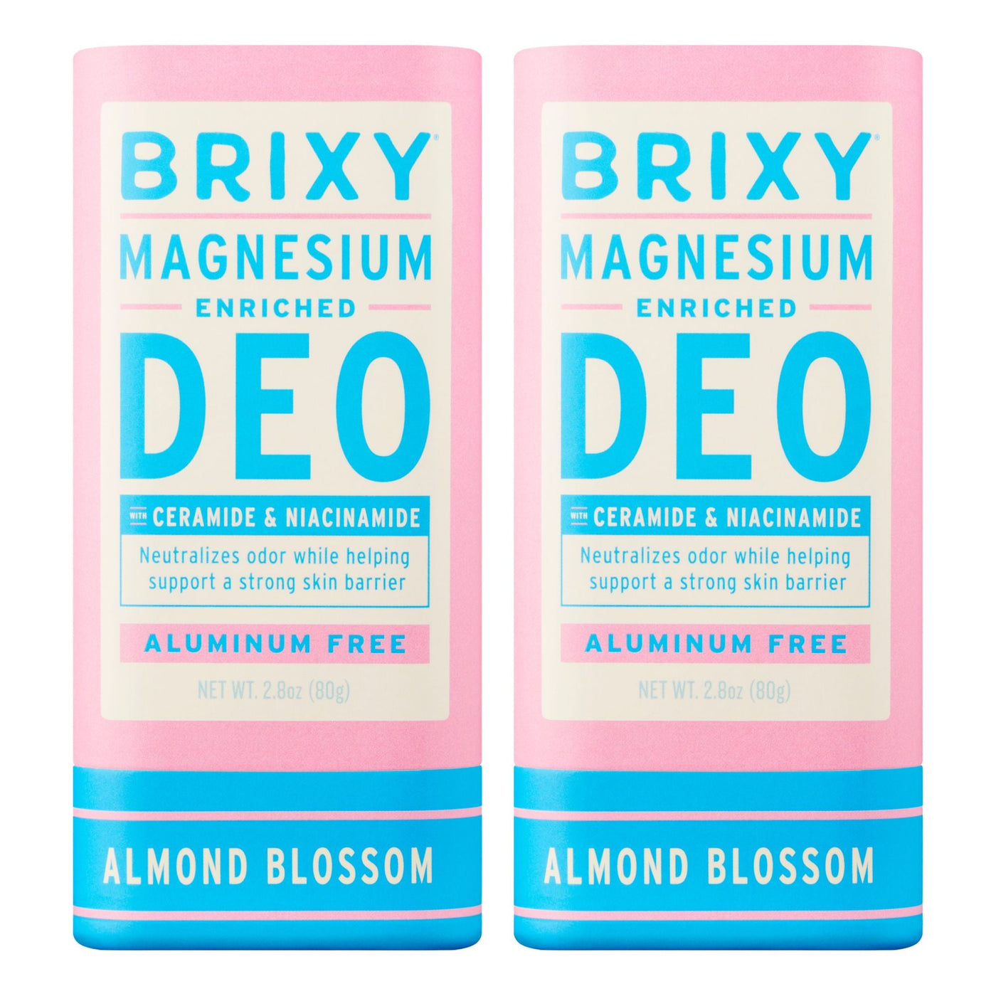 Magnesium Enriched Deo 2-Pack - Almond Blossom (Lightly Scented) - BRIXY