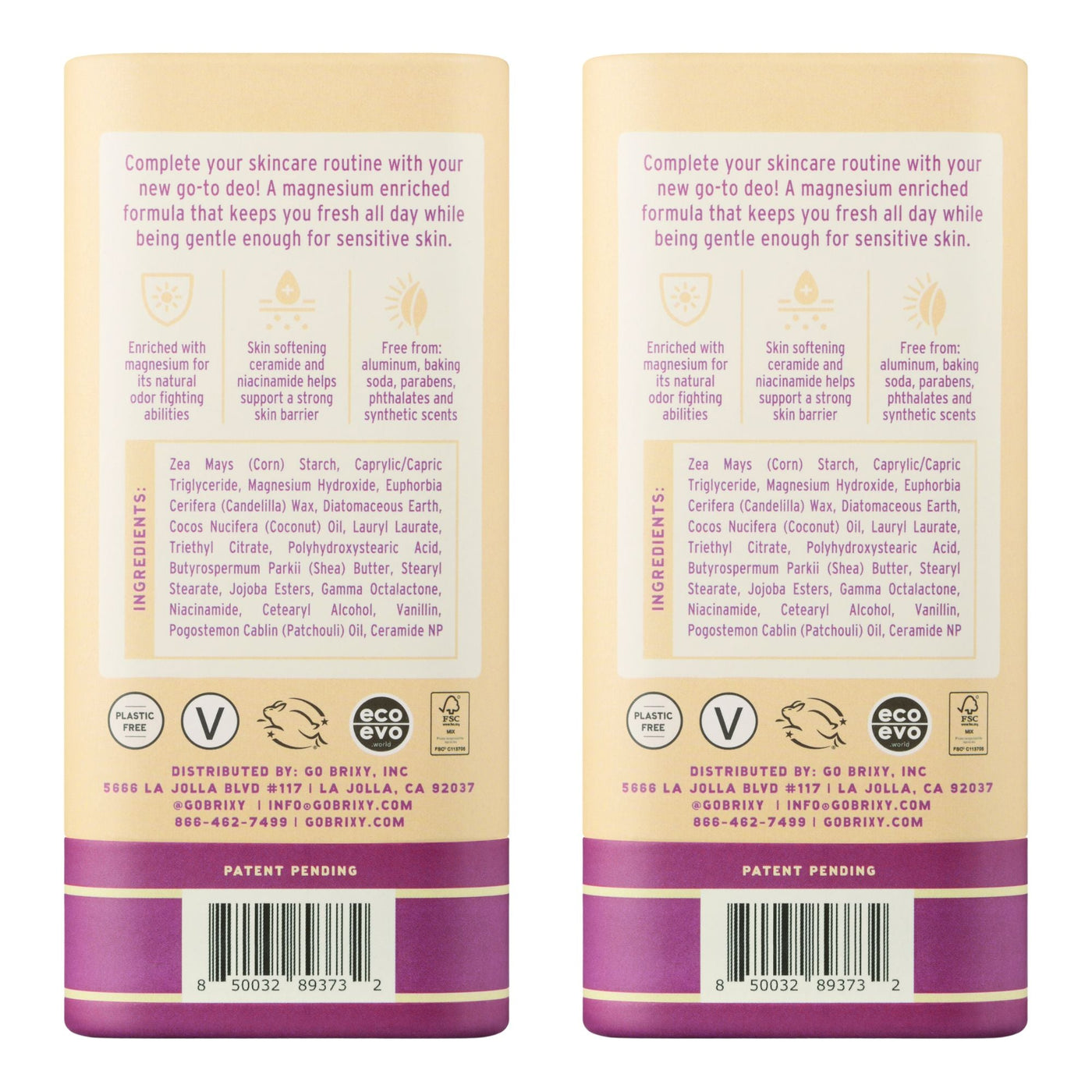 Magnesium Enriched Deo 2-Pack - Vanilla Vacay - BRIXY