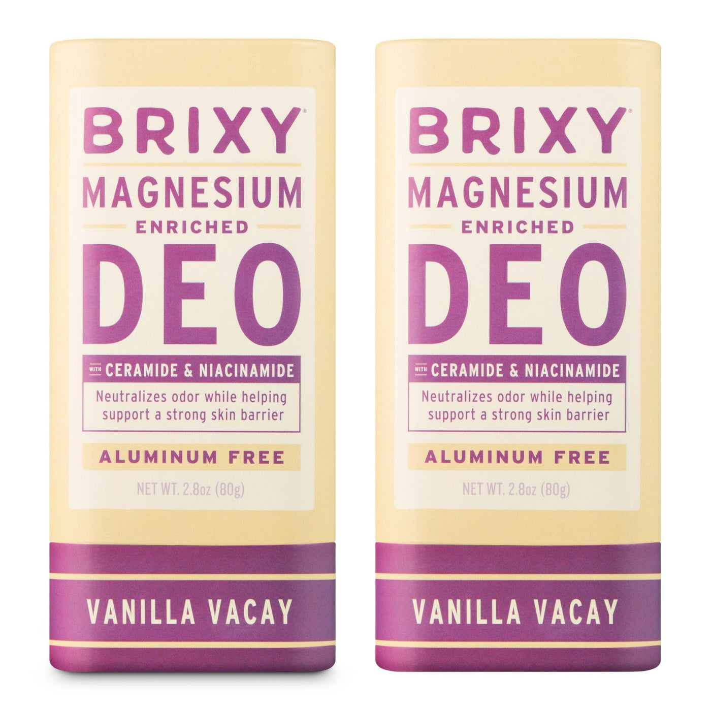 Magnesium Enriched Deo 2-Pack - Vanilla Vacay - BRIXY