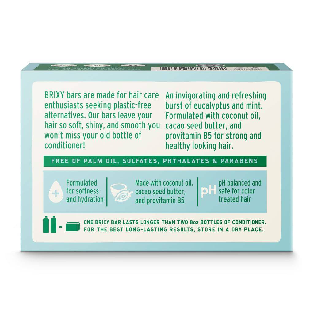 Hydrating Conditioner Bar - Mint Eucalyptus - BRIXY