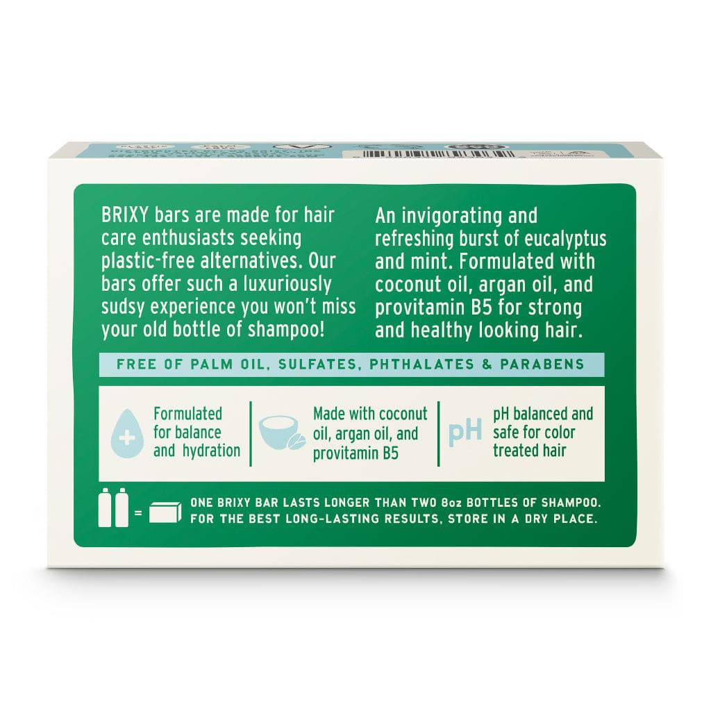 Shampoo Bar for Balance & Hydration - Mint Eucalyptus - BRIXY