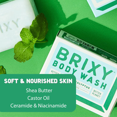 Moisturizing Body Wash Bar - Mint Eucalyptus - BRIXY