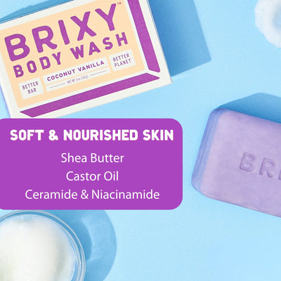 Moisturizing Body Wash Bar - Coconut Vanilla - BRIXY